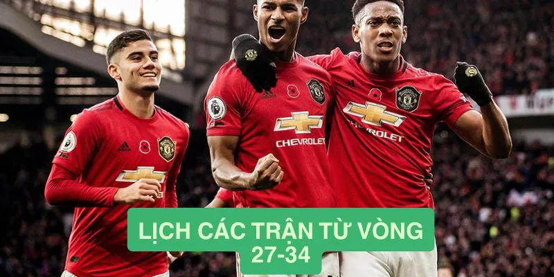 Lịch đấu từ vòng 27- 34